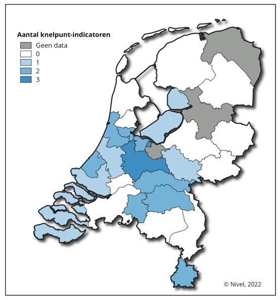 Aantal knelpunten functie doktersassistenten per regio