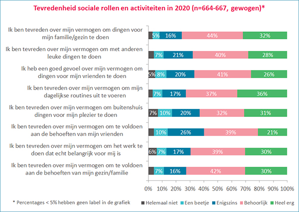 welke sociale rollen en activiteiten zijn gemeten